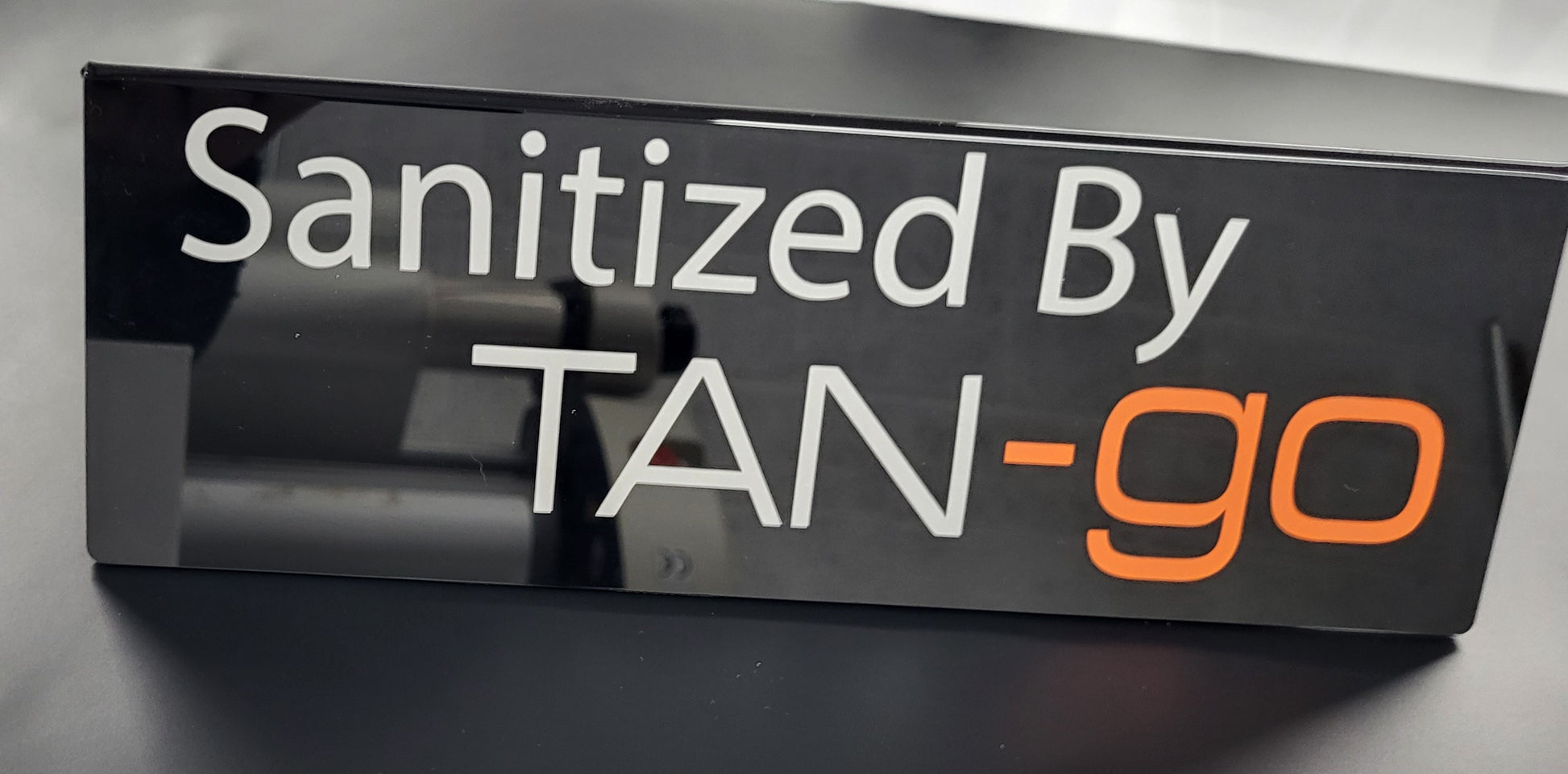 folded A sign for sunbed shop