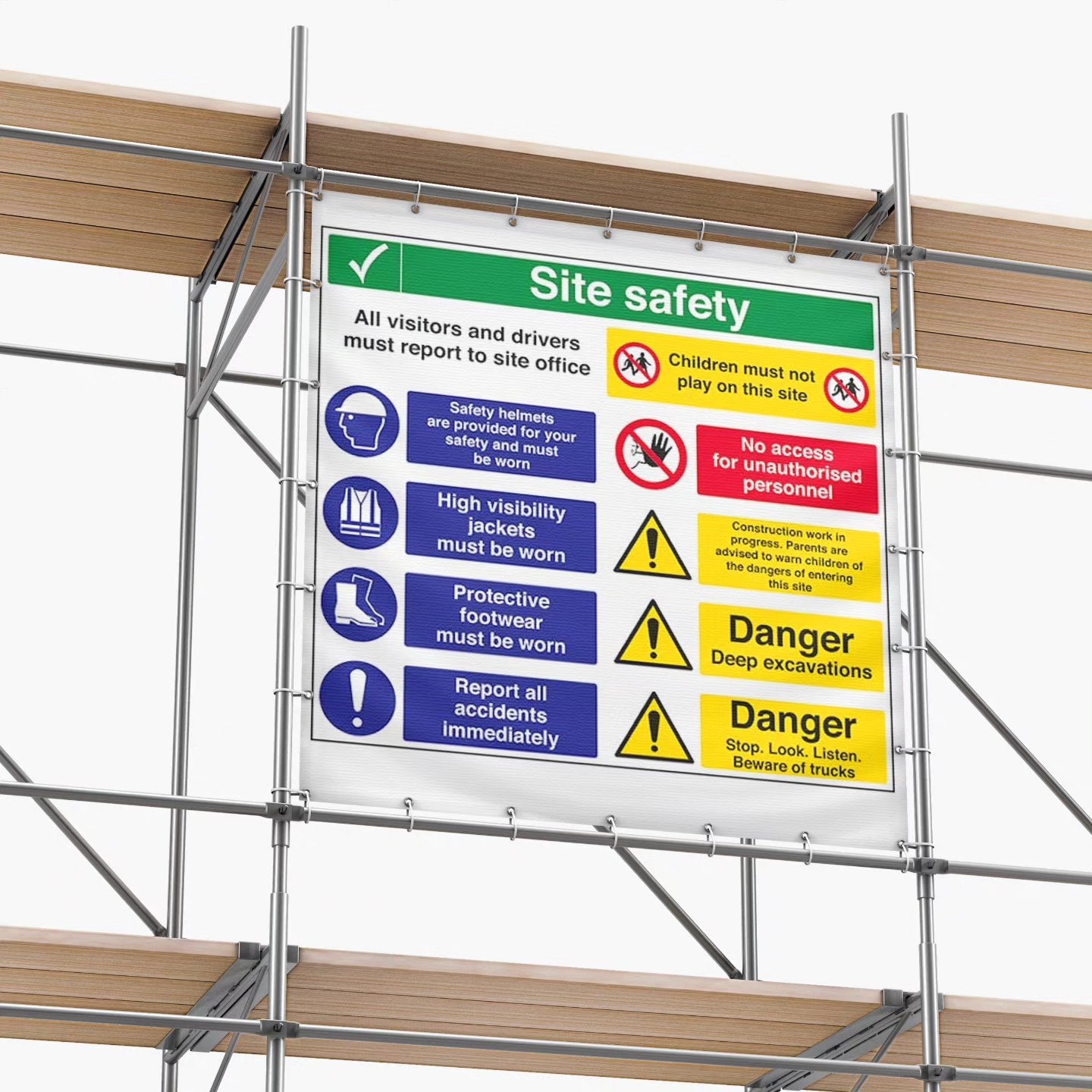 Construction site banner mock up