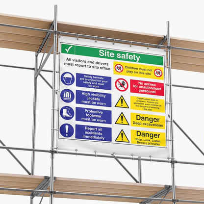 Construction site banner mock up