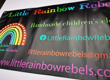 Business banner with a black background