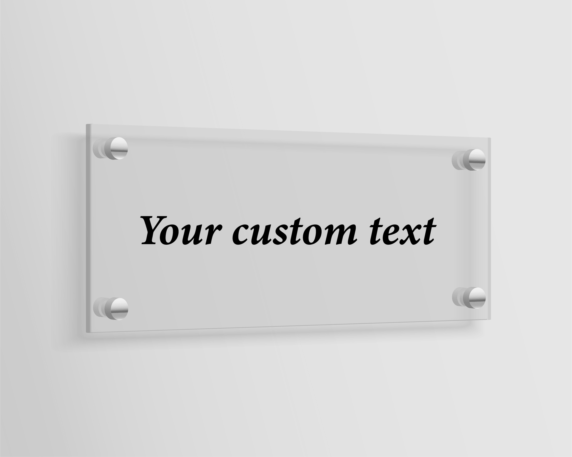 Acrylic sign with business name 