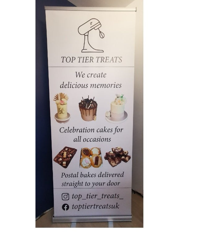 Custom roller banner for a business 