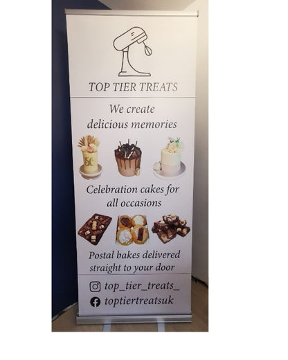Custom roller banner for a business 