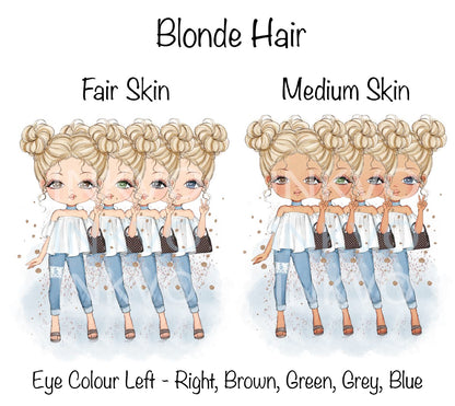Personalised Fashion Girl - Blonde