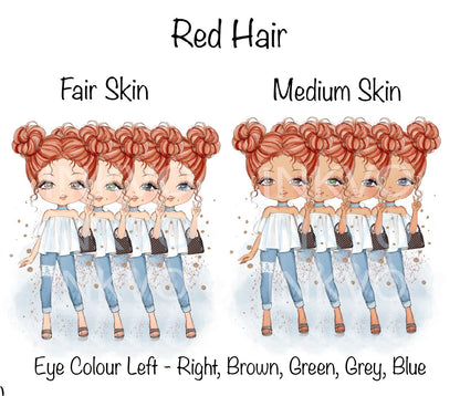 Personalised Fashion Girl Mug - Red Hair