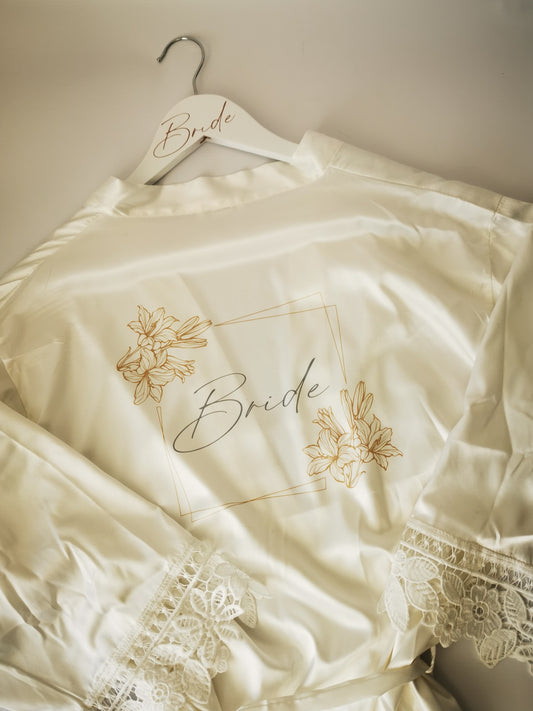 Personalised Bridal Thick Satin Robes
